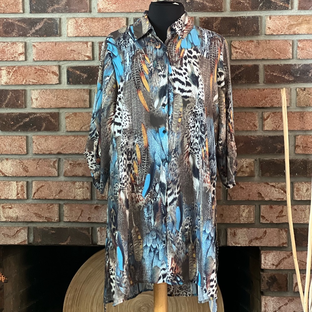 Avenue Feather Print Shirt